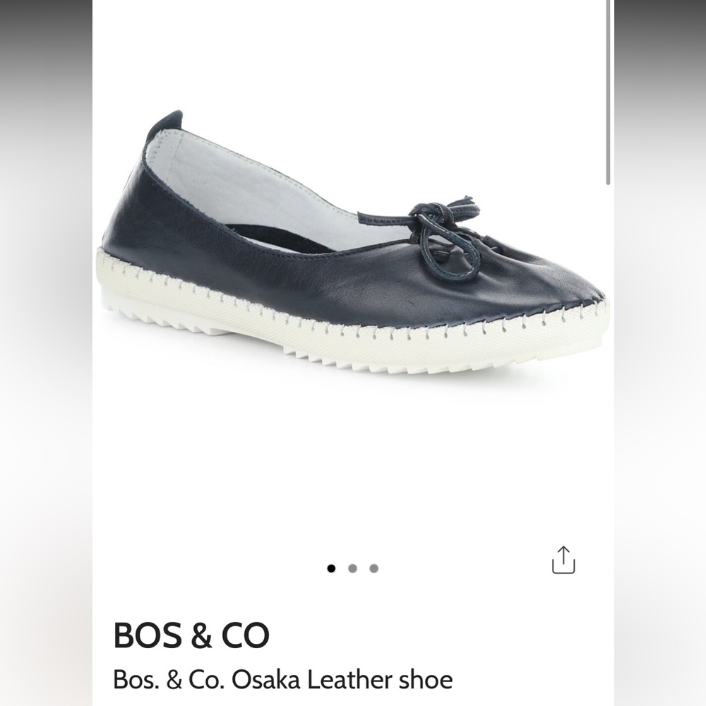 Bos & Co Osaka Leather Flat Sz 40 EU US Sz 7.5 nib nwt